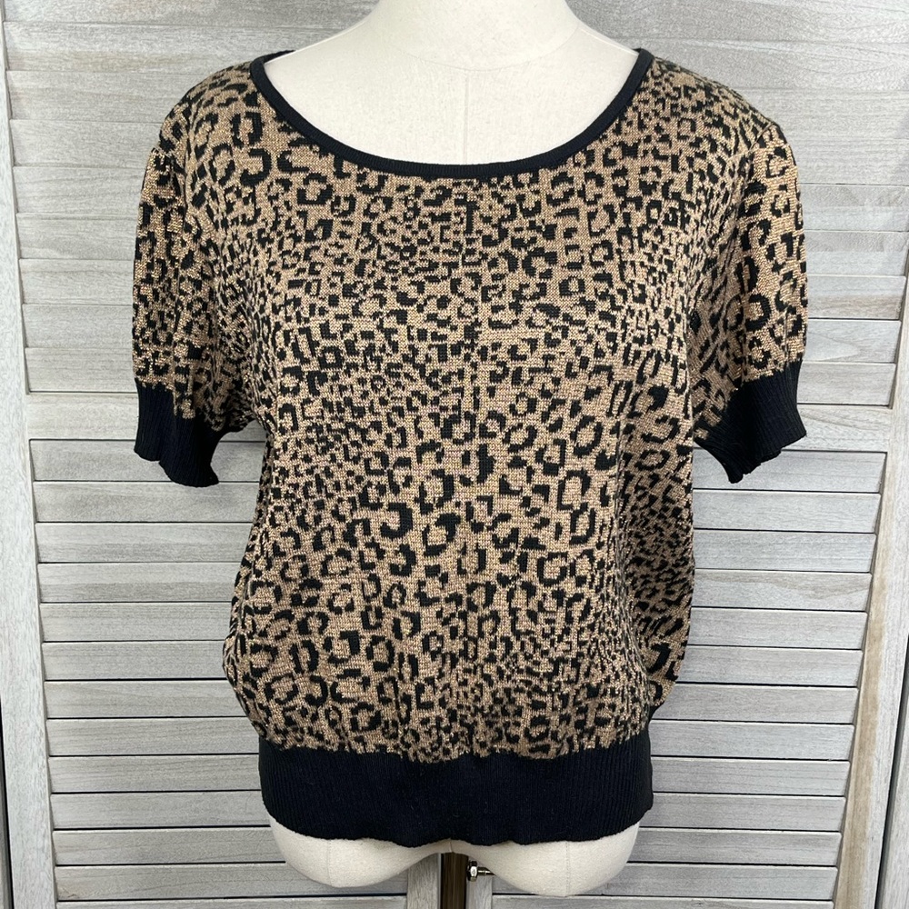 NEXT (Knitted with Love) Short Sleeve Sweater Leopard Print-18